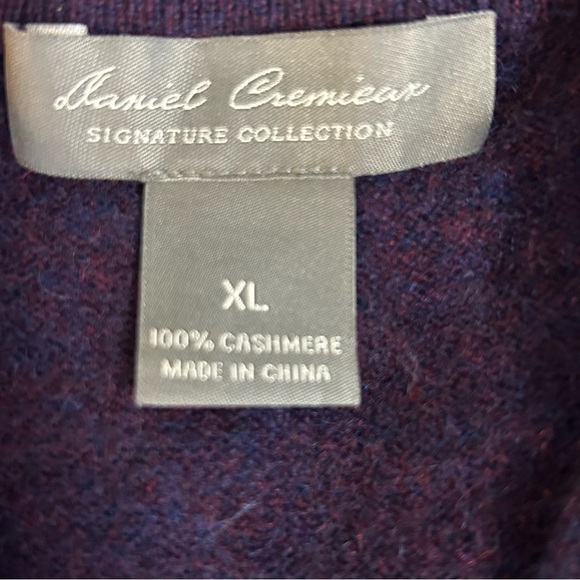 Daniel Cremieux Signature Collection 100% Cashmere Plum V-Neck Sweater Men's XL - Picture 4 of 9